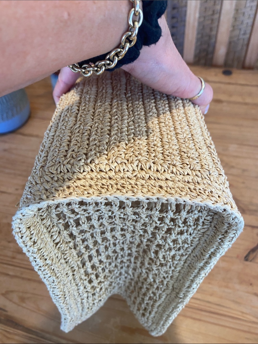 Tory Burch Cream Raffia Open-Weave Tote - Picture 17 of 17